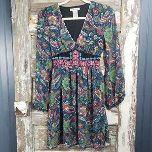 Flying Tomato Dress Size Small V-Neck Embroidered